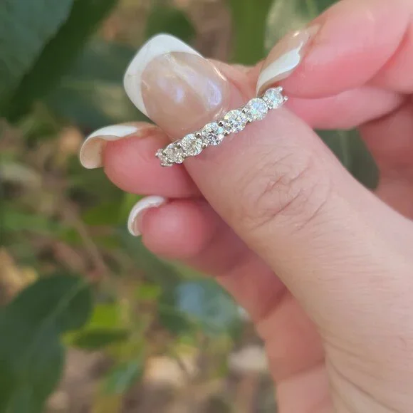 Moissanite Eternity Band, Sterling Silver Size 6, Elegant, Classic, Gift for her - Picture 6 of 6